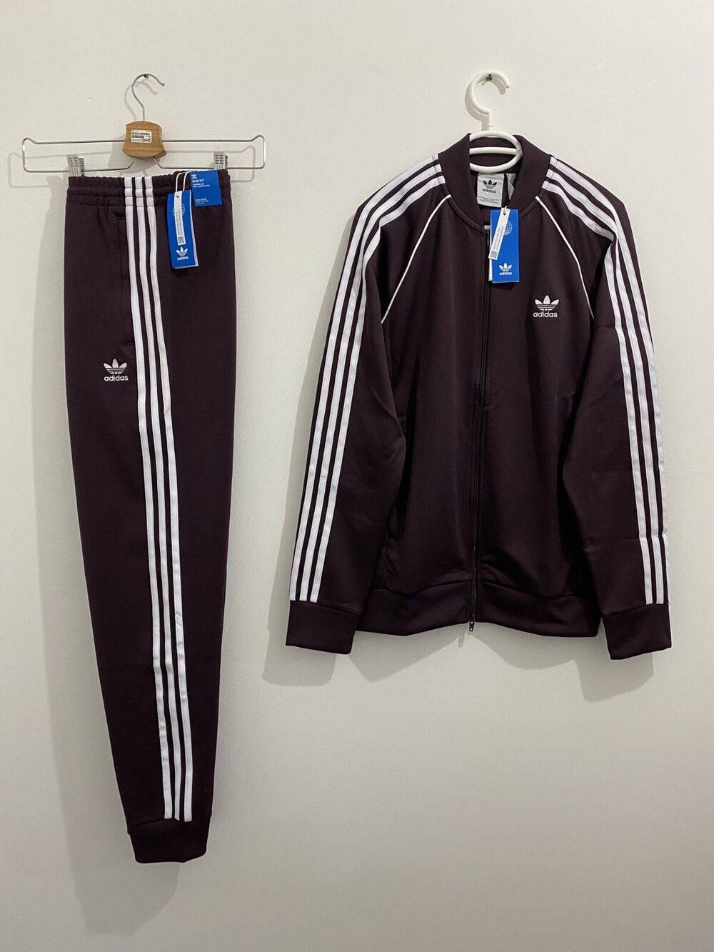 Adidas Originals Classics Superstar Tracksuit Shadow Maroon White Size 2XL